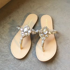 ShoeDazzle Bedazzled Thong Sandal